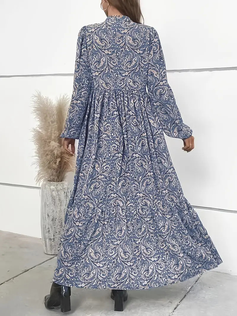 Beau - Abito boho a maniche lunghe con volant