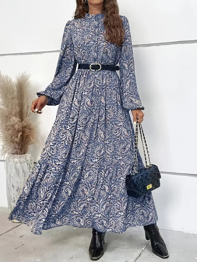 Beau - Abito boho a maniche lunghe con volant