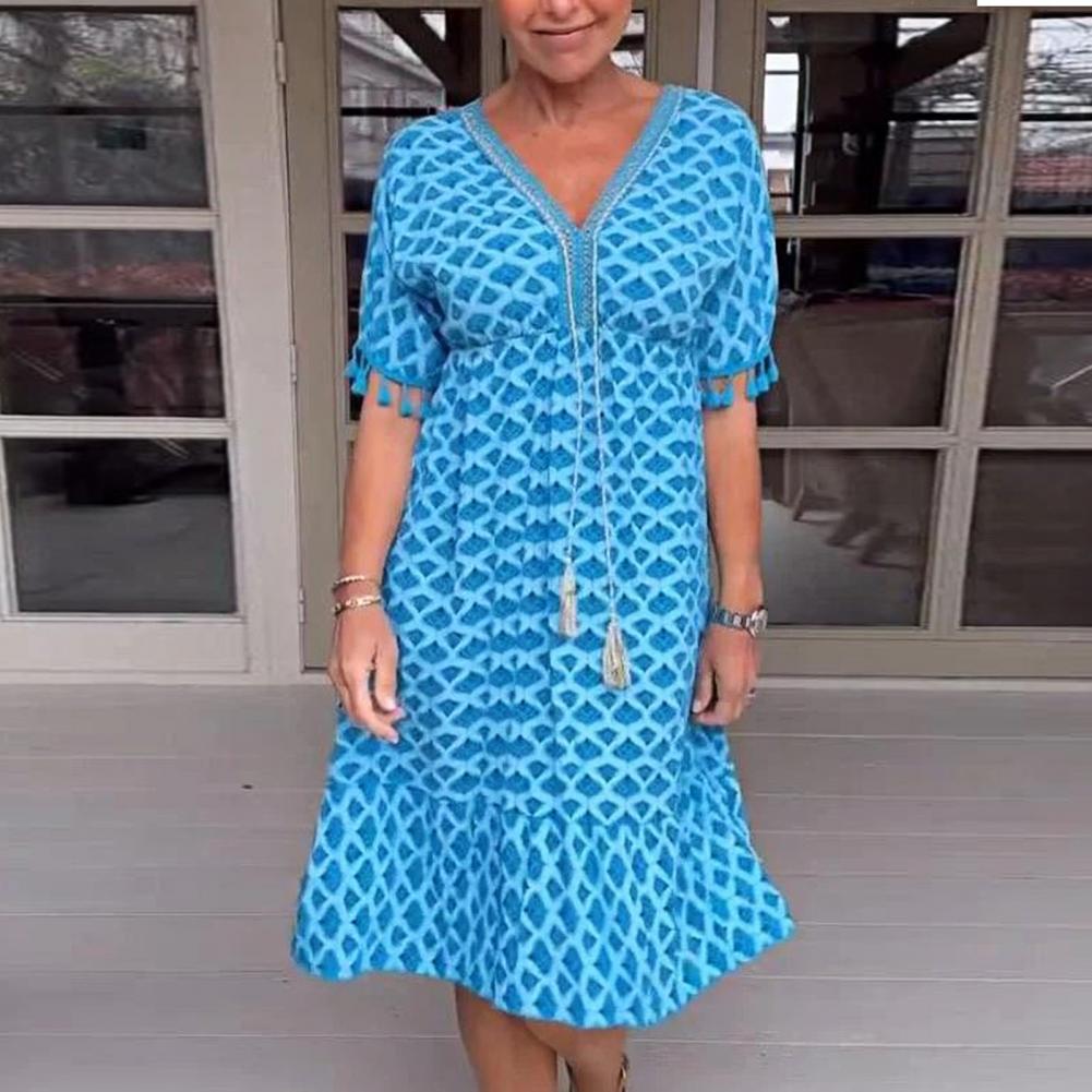 Savria- Freizeitkleid mit V-Ausschnitt
