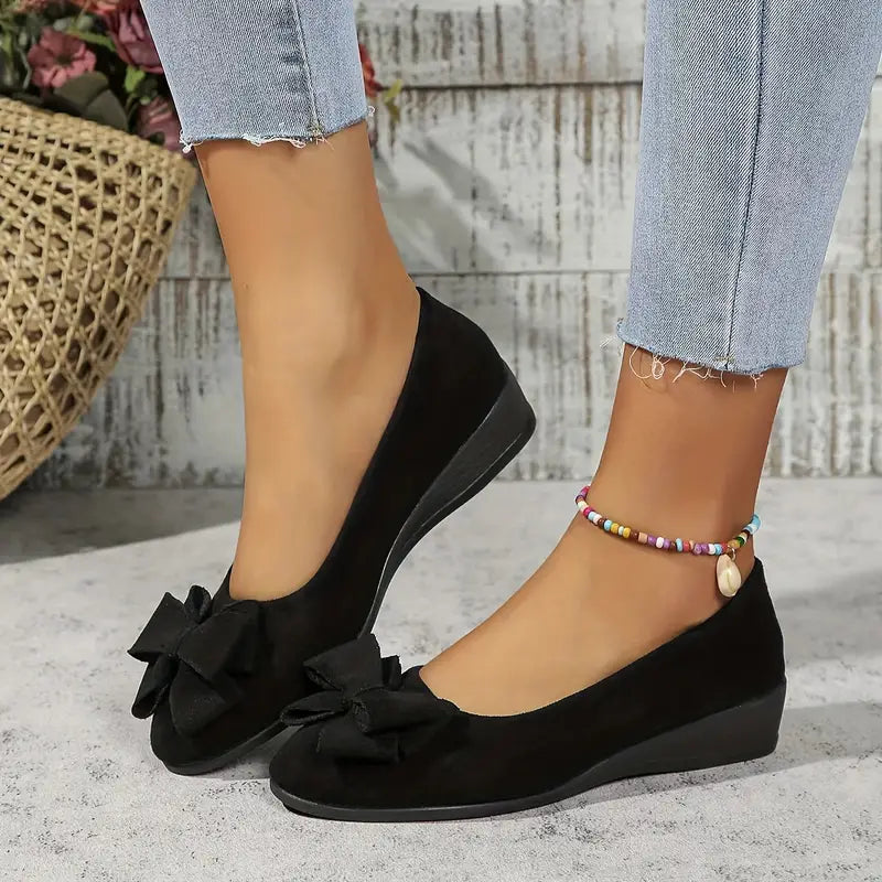 Kelsey  | Bowknot Dekor Keilabsatz Schuhe