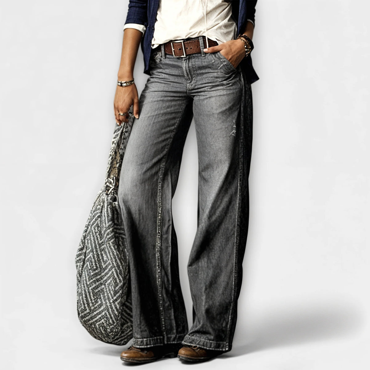 Stilvolle, weit geschnittene Hose im Vintage-Look