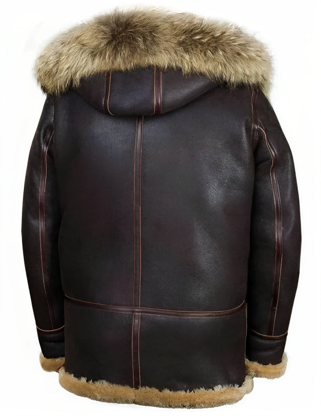 Herren Winterjacke | B-7 Stil | Warm gefüttert mit weichem Schafsfell-Effekt