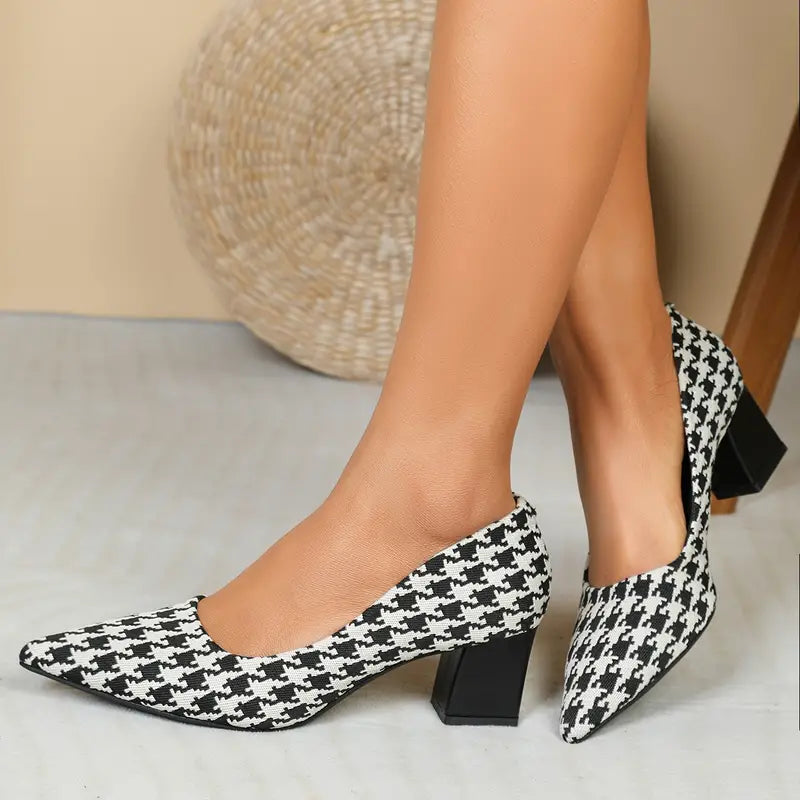 Giselle  | Tacchi Alti con Motivo a Houndstooth