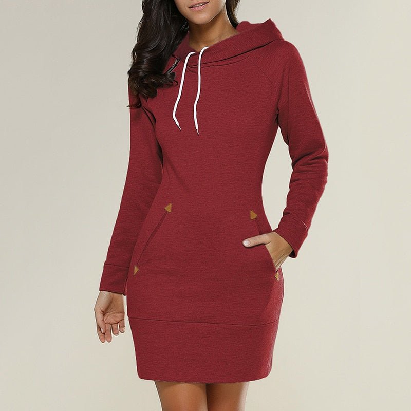 Barina | Abito hoodie casual fino al ginocchio