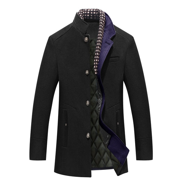 Herren Wintermantel | Elegantes Design | Stehkragen | Warm Gefüttert