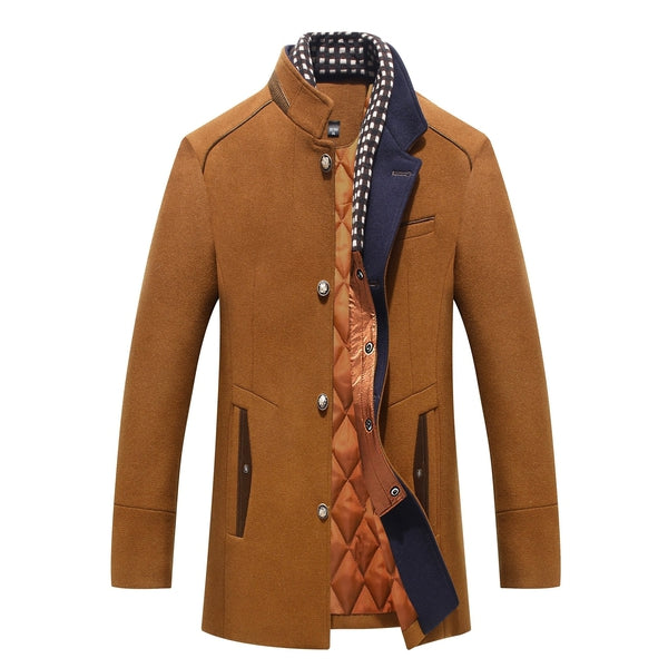 Herren Wintermantel | Elegantes Design | Stehkragen | Warm Gefüttert