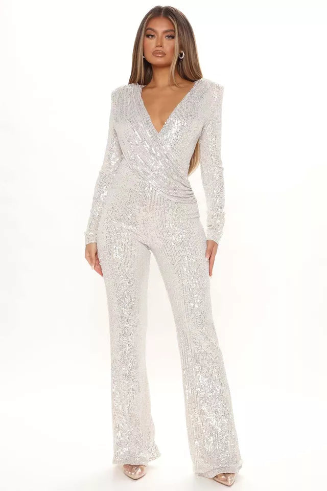 Leah- Pantaloni paillettes doppi | pazzi con gamba dritta
