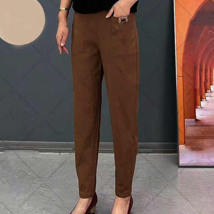 Ericka | Rostrote Leinenhose für Damen